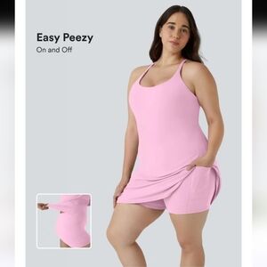 HALARA Pink Tank Romper with Built-In Shorts